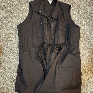 Duluth Trading Rootstock Tunic Gardening Black Sleeveless Vest